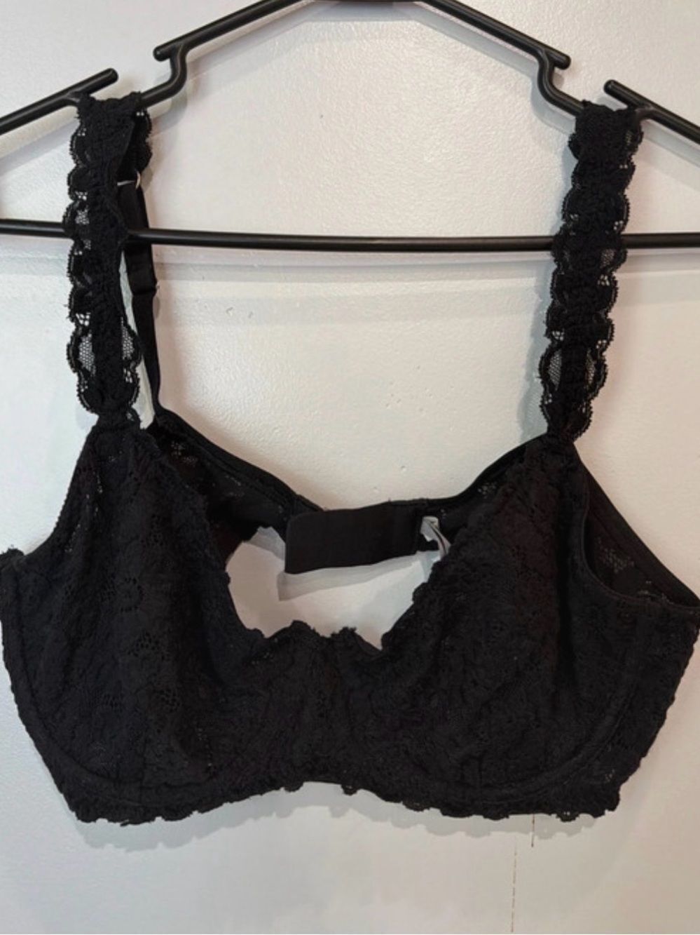 Aerie Black Lace Underwire Unlined Bralette - 34D #1200